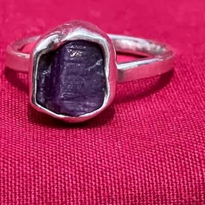  Women's 925 silver Amethyst Colour Stone Ring 