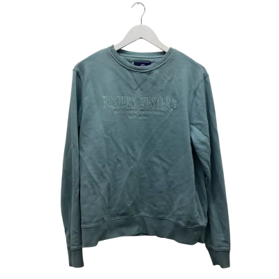 Ringers Western Crew Neck Teal Green Sweatshirt Size M