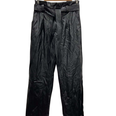 Winnie & Co Womens  Size 12 Faux Leather High Waisted Pants /Wide Leg Pants Black RRP $59.95