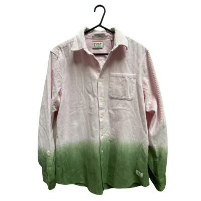 Scotch & Soda Mens Size M Long Sleeve Top Green / Pink  