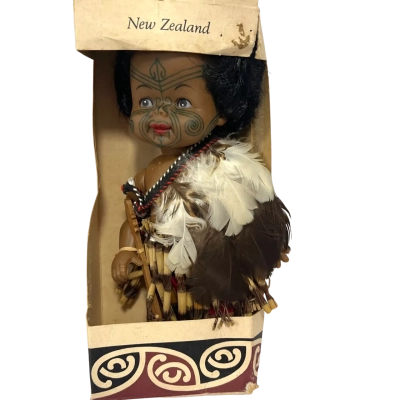 Vintage New Zealand Māori Souvenir Doll with Original Parr’s Souvenirs Box