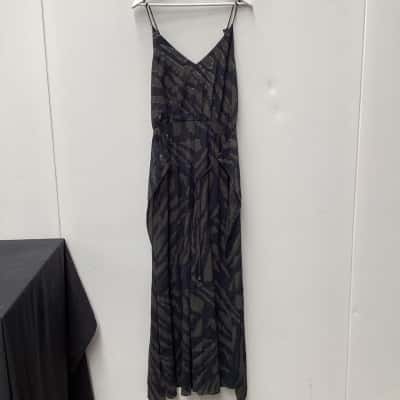 Sheike Womens  Size 10 Sleeveless Jumpsuit Black  / Green / Silver 