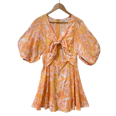 Seed Womens Size 10 Orange Floral Dress