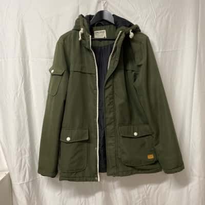  Mens Originals by Jack and Jones Size L Hood Jacket Black  / Green / Khaki / White 
