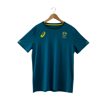 Australia Olympic Team Replica Village T-shirt Unisex ASICS Tokyo 2020 Size Large
