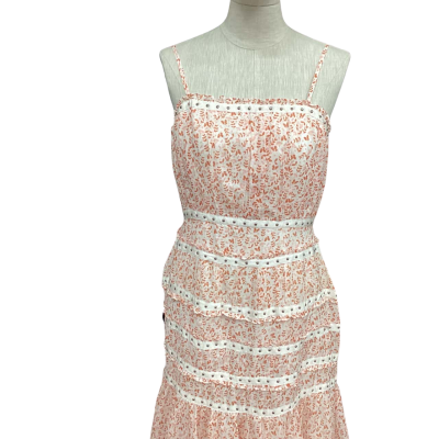 Stevie May Womens  Size M Midi Dress Brown / Floral / Pink  