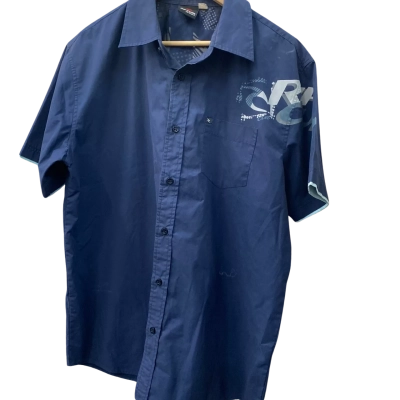Rip Curl Mens  Size L Short Sleeve Shirt Navy Blue 