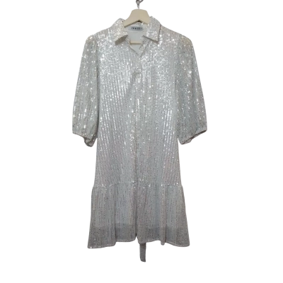 YH & Co. Women's Size 10 Silver Sequin Mini Dress 