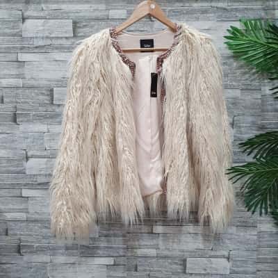 Sportsgirl Womens  Size 10 Open Jacket / Winter Jacket Natural 