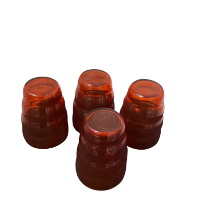 Ikea Orange Beehive Glasses - 4 Set