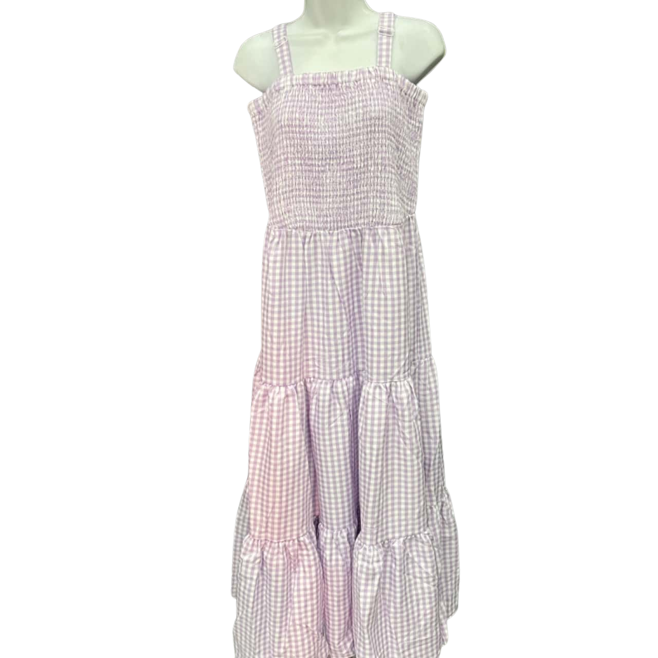 City Chic Womens Size XS Maxi Dress Checked / Purple / White (s)