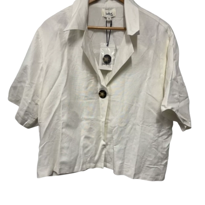 Feather and Noise Womens  Size 12 Button Up Top Off White 