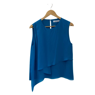 Carla Zampatti Womens  Size 10 Sleeveless Top Teal 