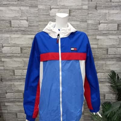 Tommy Jeans Men's  Size XL Front Zipper / Hood Jacket Black  / Blue / Red / White 