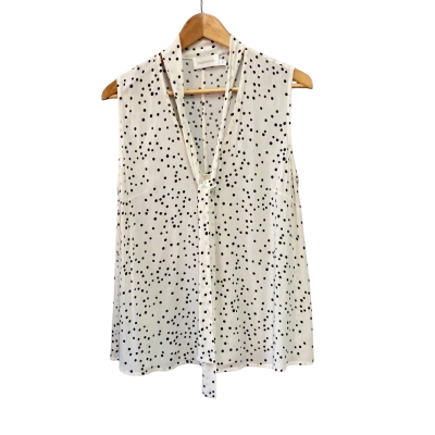 Zimmermann Womens  Size 1 Sleeveless Top Black  / Polka Dot / White 