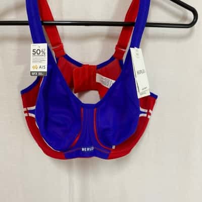 Berlei Electrify Underwire Blue & Red Sport Bra Size 14D