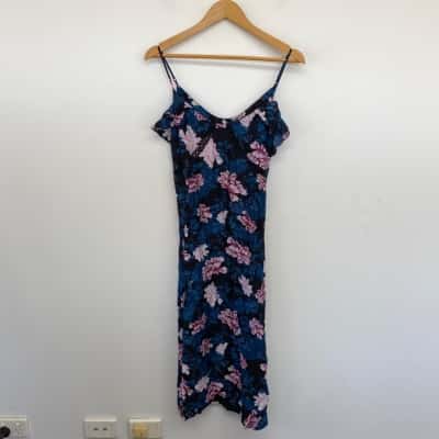 Seafolly Australia Blue Floral Midi Dress  Size M