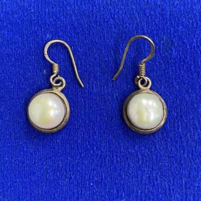  Womens 925 Silver Pearl Earrings