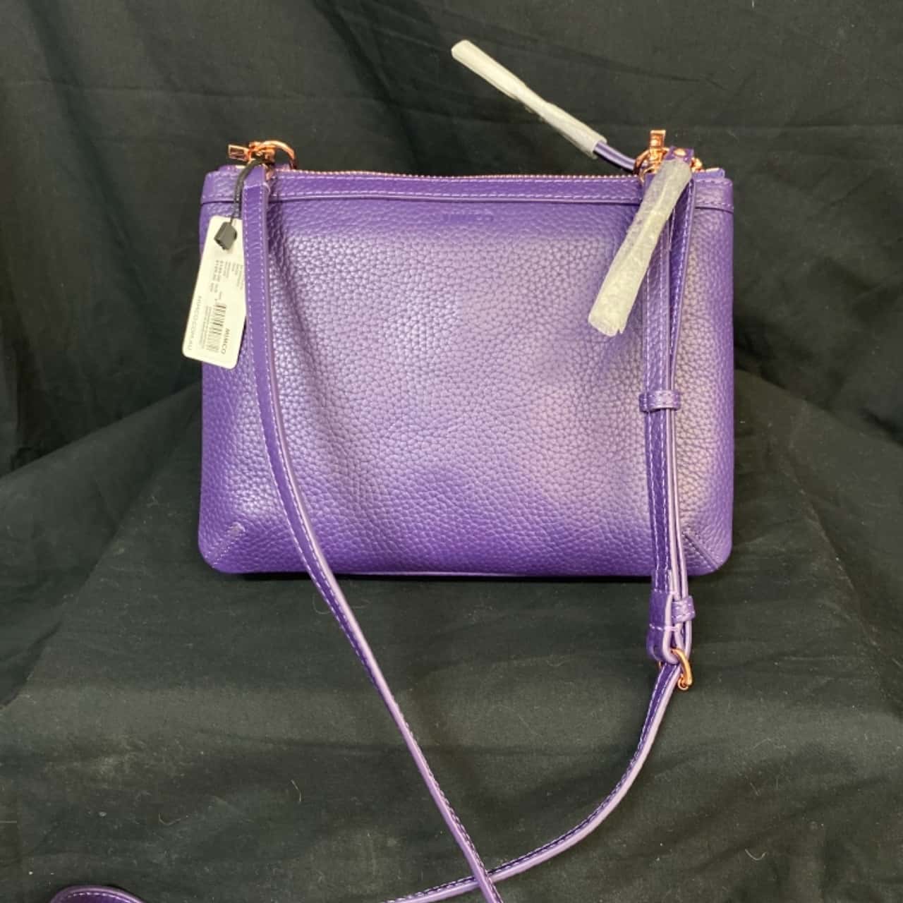 Mimco Womens Handbag Purple with Rose Gold Details(s) - New With 