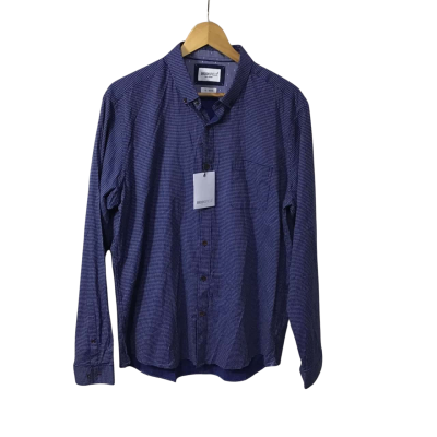 Brooksfield Mens Size XL Navy Blue / White Pattern Long Sleeve Shirt (new)