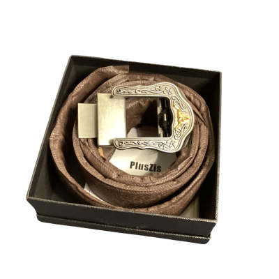  Unisex Belt  : Western Frosted Brown 42” to 48” by PlusZis