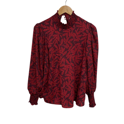 Witchery Womens  Size 8 Black / Red Long Sleeve Top