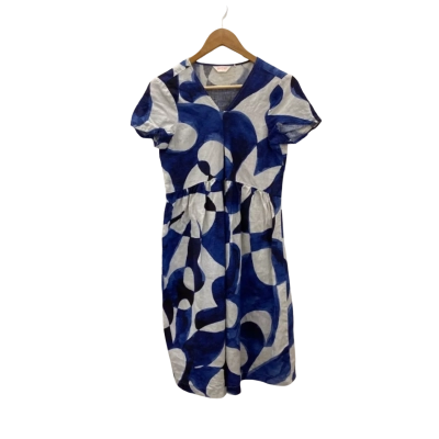 Gorman Womens  Size 6 Short Sleeve Dress Blue / White / Pattern