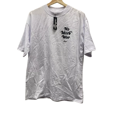Hoope 'no more war' Mens  Size L Short Sleeve T-shirt White 