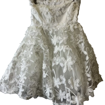 Angel Biba Womens  Size 6 / XS Babydoll Dress / Mini Dress / Strapless Dress White 