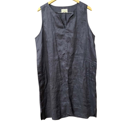 Naturals By O&J Womens Size 3 Charcoal Grey Linen Dress 
