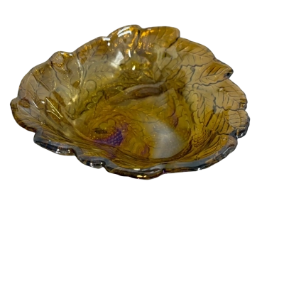 Indiana Marigold Amber Carnival Glass- Candy Dish