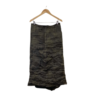 V-Luxe Womens  Size 14 Ruffled Hemline Skirt Black  / Brown 