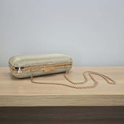 Olga Berg Alyssa Gold Mesh Clutch Bag