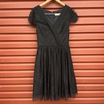 Alannah Hill Womens Size 8 Black Party Dress 