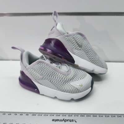 Nike Kids Air Max 270 Grey and Purple Running Shoes Sneakers Size us UK 7.5 