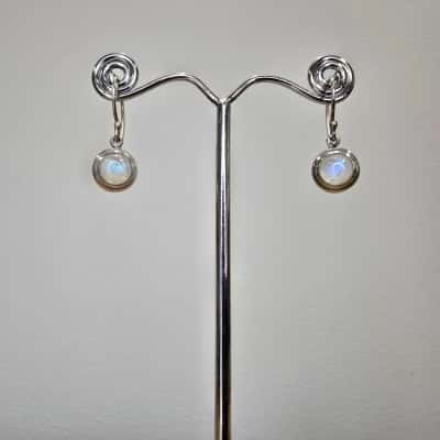 Sterling Silver Moonstone Drop Earrings