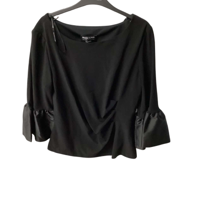 Frank Lyman Womens  Size XL 3/4 Sleeve Top Black  (i)