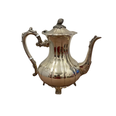 Antique Silver Plated Melon Style Coffee Pot 