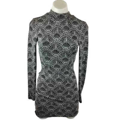 H&M Womens Cocktail Dress Black & Silver Size 8|34