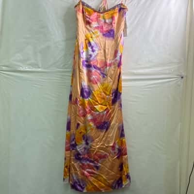 George Gross Size 14 Long Beaded Motif Dress Gelato BNWT