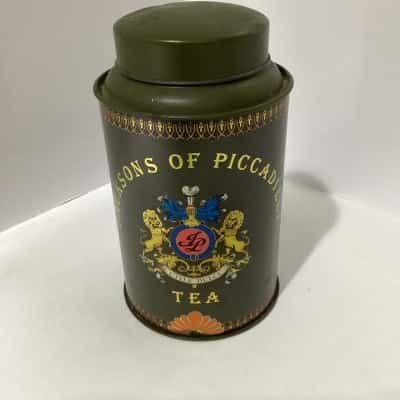 Vintage Olive Green Tea Caddy