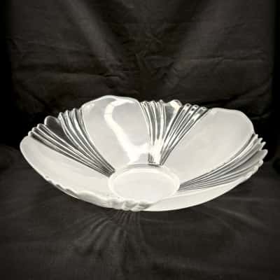 IVV Made In Italy Glass Bowl In Original Box - See Pics For Design 65cm Diameter x 9cm Height  (top shelf)