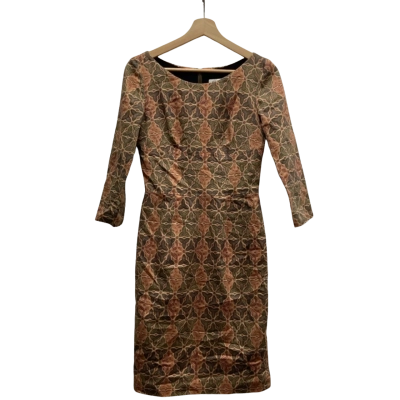  Melinda & Narina Size 8-10 Midi/  3/4 Length Sleeve Dress Multicoloured 