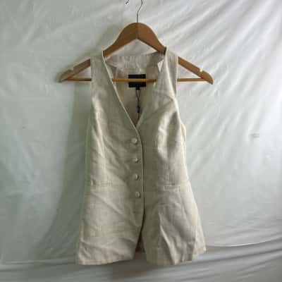 Sara Womens  Size 4 Vest Beige 