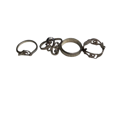 Bundle of Silver Rings 4 pcs