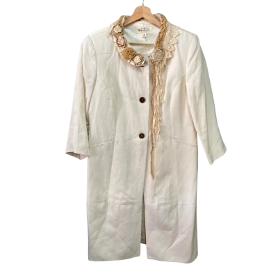 Trelise Cooper Womens  Size 12 Knee Length Jacket Cream 