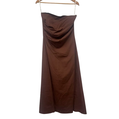 Sabo Skirt Womens  Size 10 / M Midi Dress / Strapless Dress Brown 