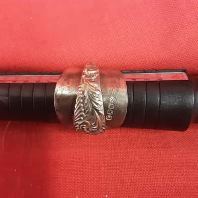  Silver plated repurposed spoon ring with vintage patina