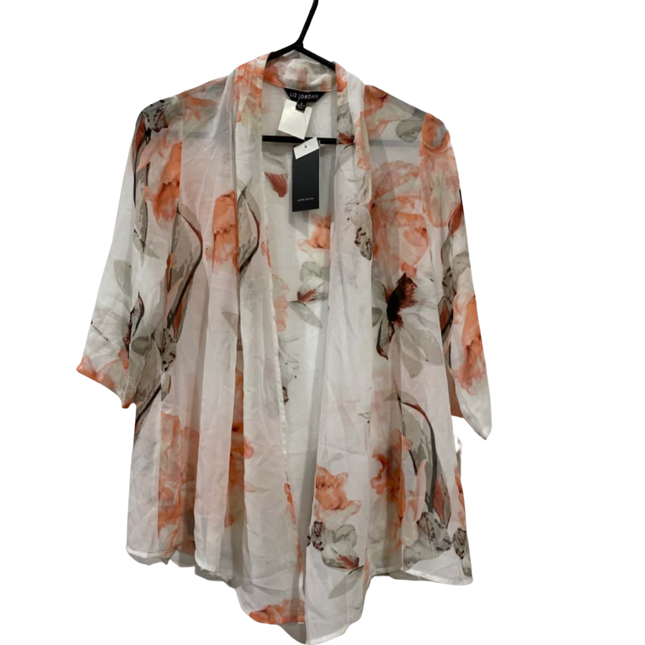 Liz Jordan Womens Sheer Size S Floral Tops Floral