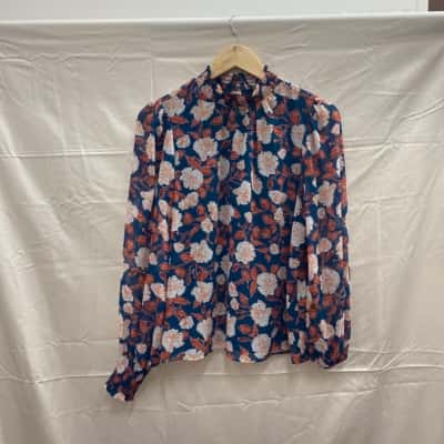 Tokito Womens  Size 10 Long Sleeve Shirt Blue / Pattern 